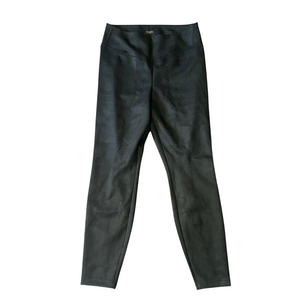 White House Black Market Runway Leggings Suede 14 R Dark Green NWT WHBM